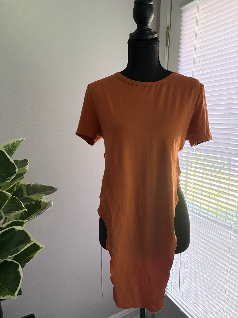 NWOT Women’s Short Sleeve Open Back Top in Rust